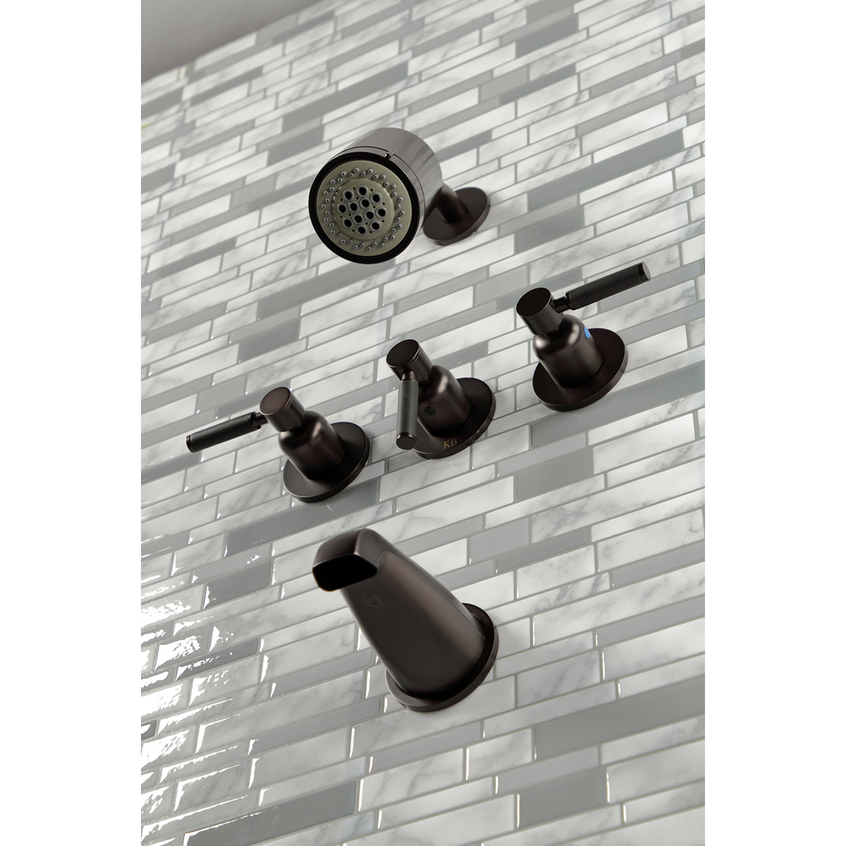 Kaiser Three-Handle Tub and Shower Faucet