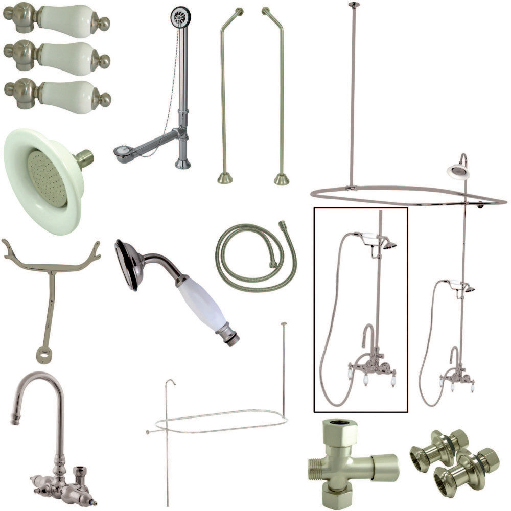 Vintage High-Arc Gooseneck Clawfoot Tub Faucet Package