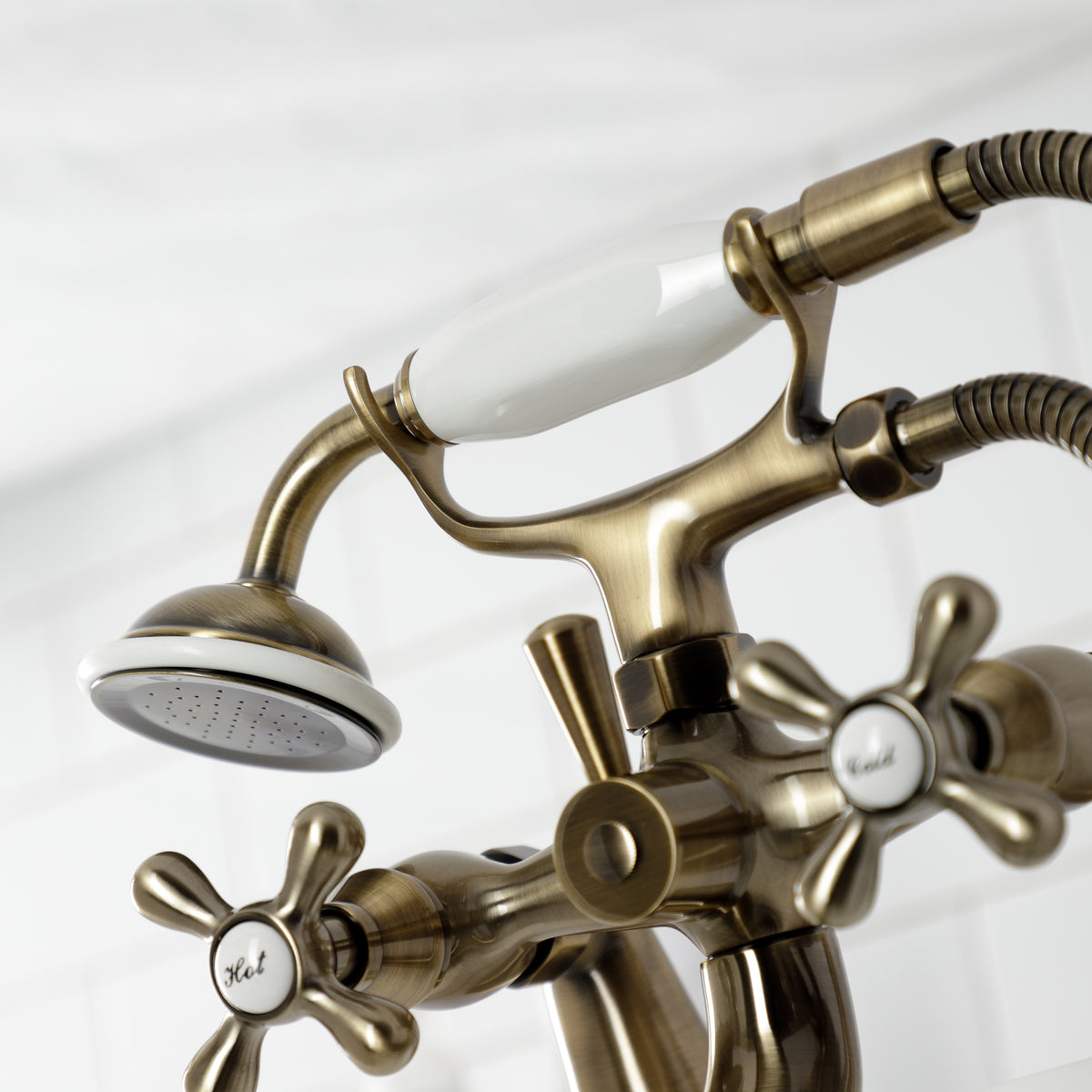 Kingston Deck Mount Clawfoot Tub Faucet with Hand Shower