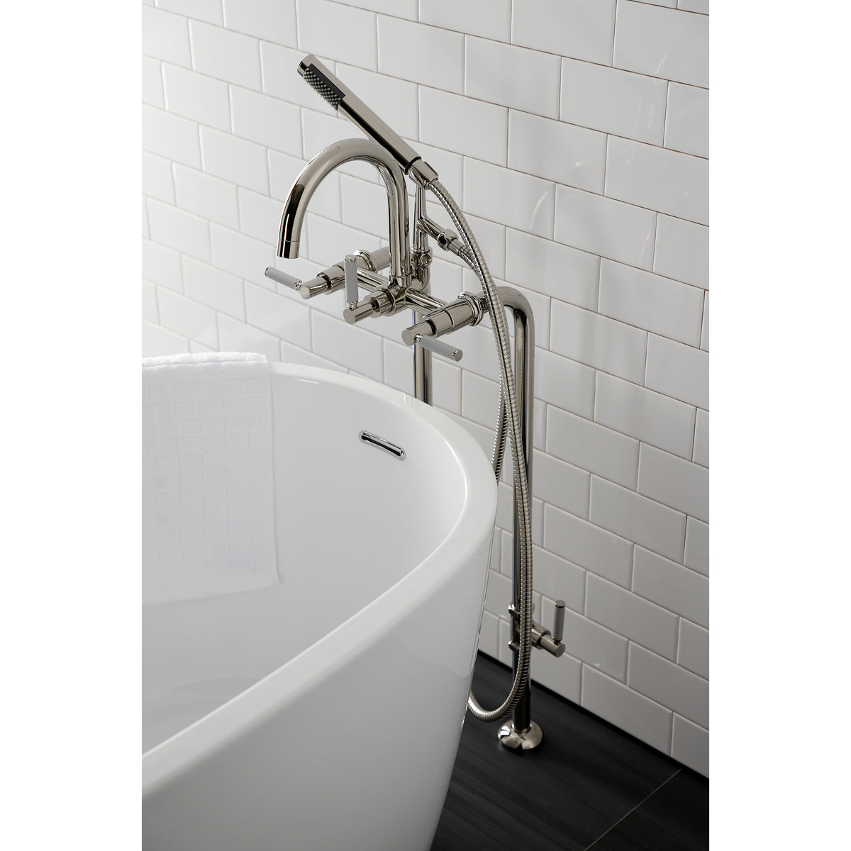Aqua Vintage Concord Freestanding Tub Faucet with Supply Line, Stop Valve