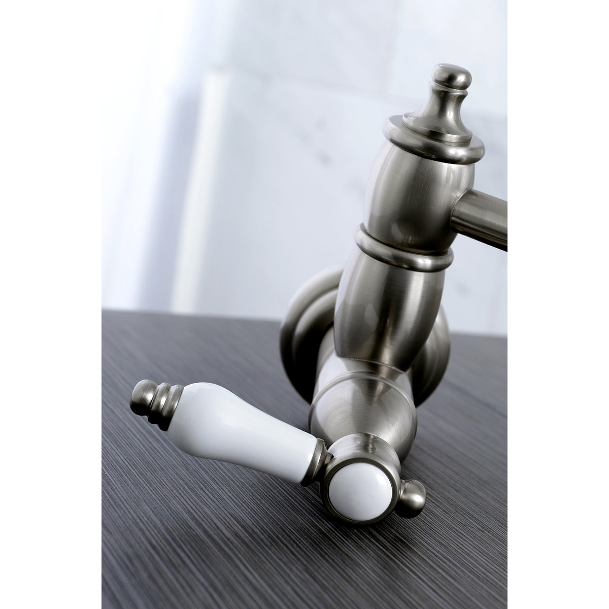 Kingston Brass KS3106BPL Bel-Air Wall Mount Pot Filler Kitchen Faucet