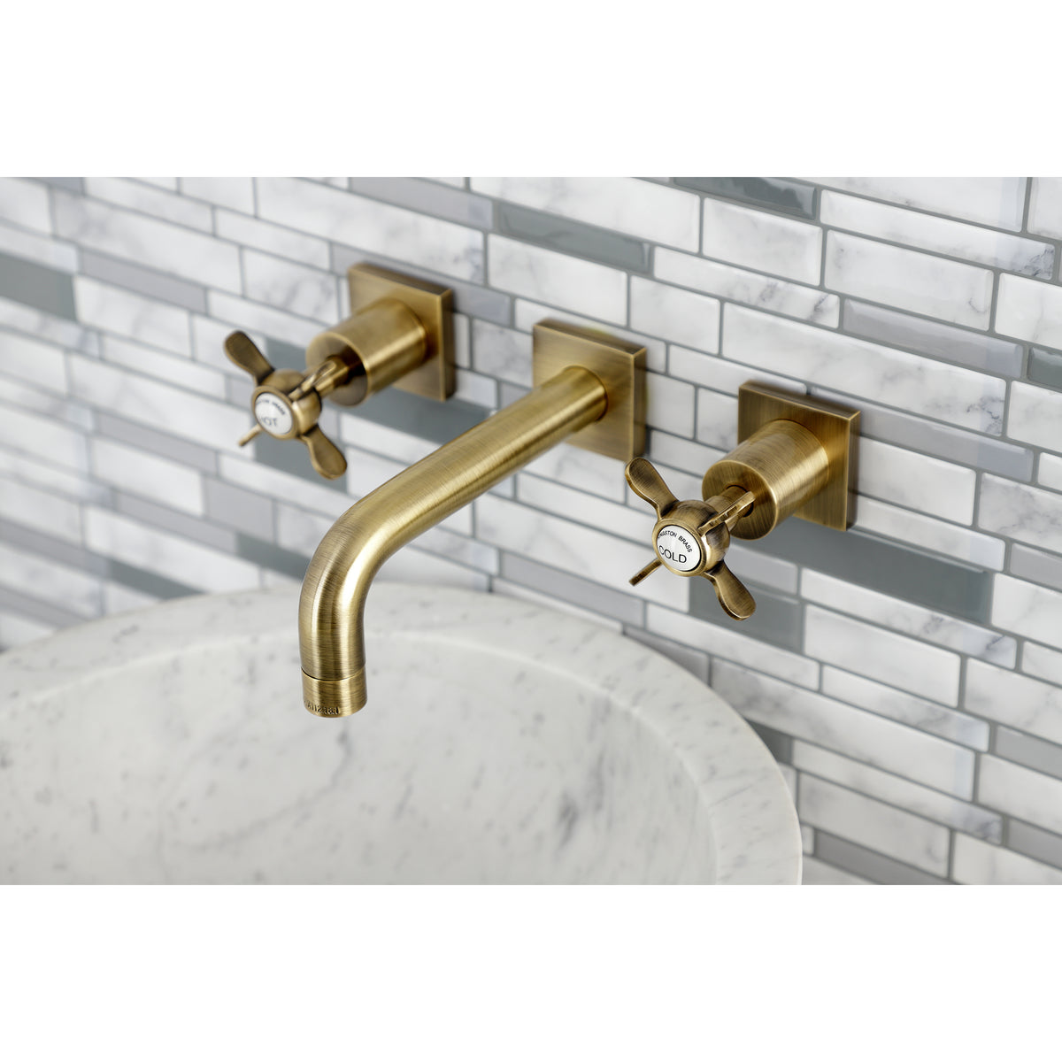 Kingston Brass KS6125BEX Essex Two-Handle Wall Mount Bathroom Faucet