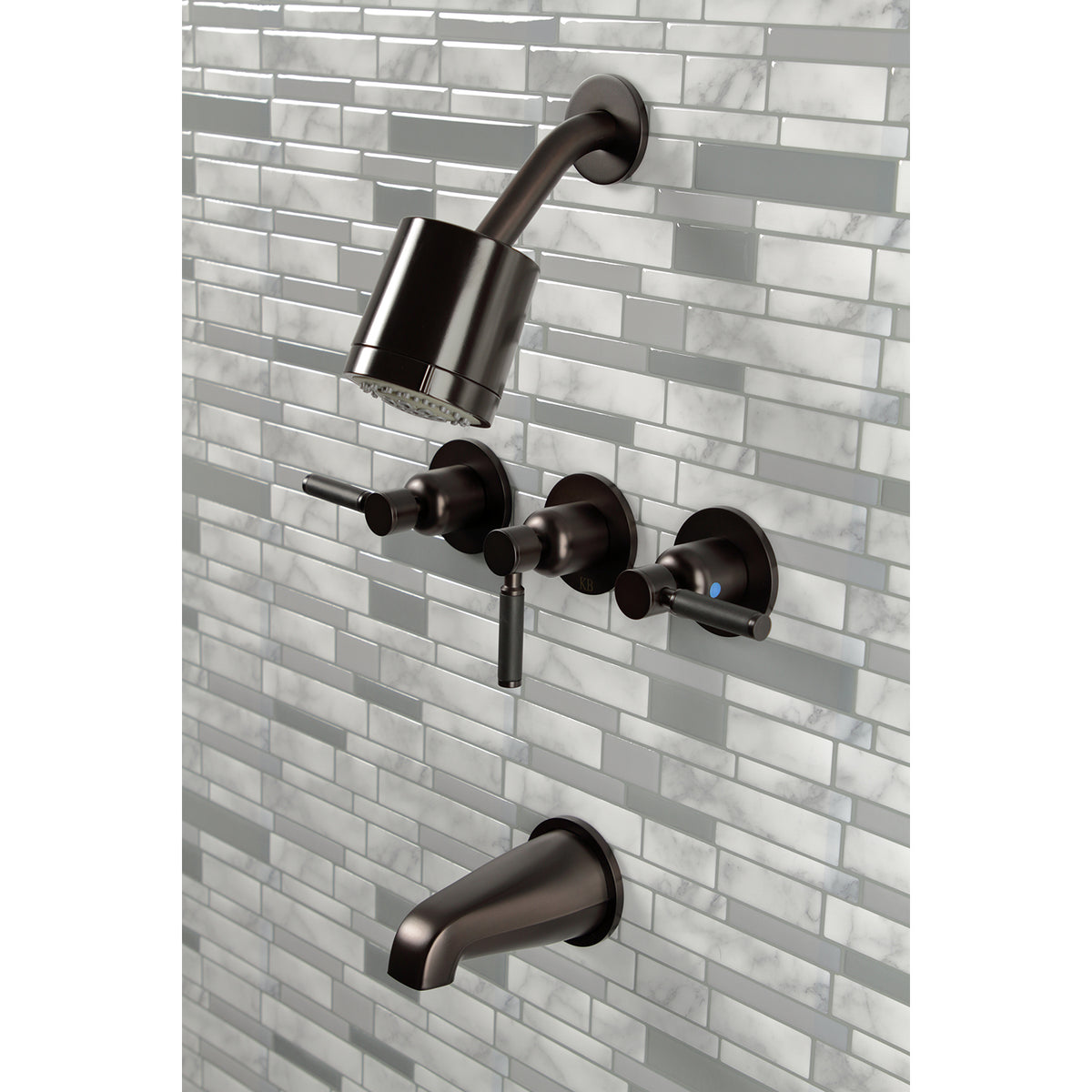 Kaiser Three-Handle Tub and Shower Faucet