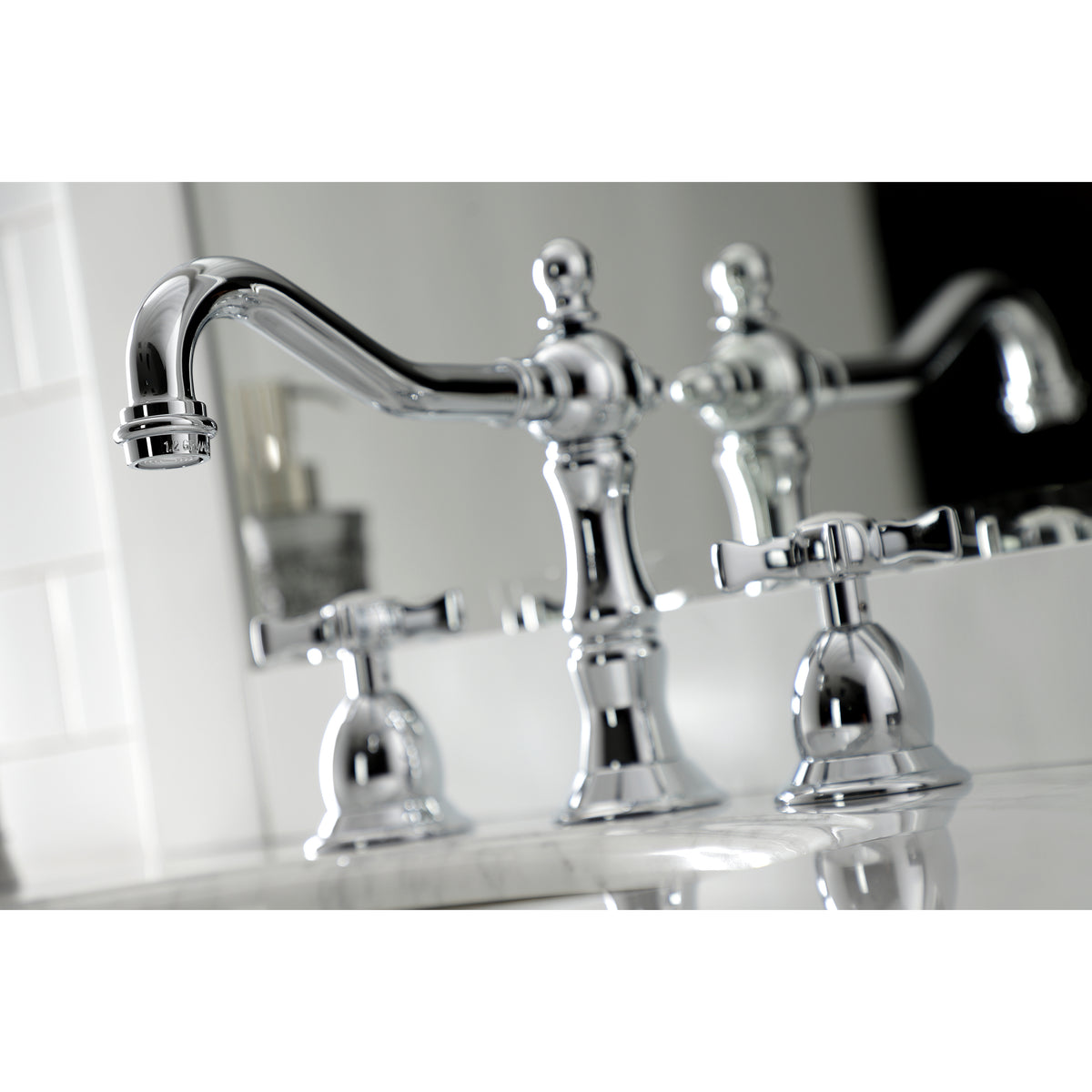 Kingston Brass KS1977NX Hamilton Widespread Bathroom Faucet with Brass Pop-Up