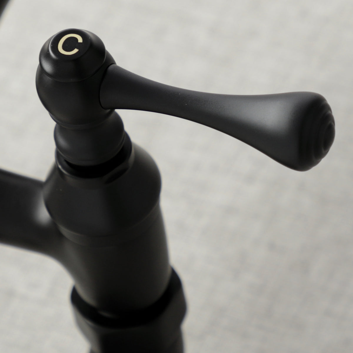 Kingston Brass KS322BLAC Vintage 6&quot; Adjustable Center Wall Mount Kitchen Faucet