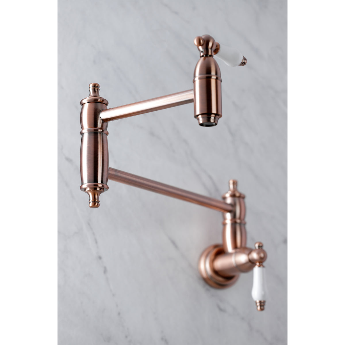Kingston Brass KS3106PL Restoration Wall Mount Pot Filler Kitchen Faucet