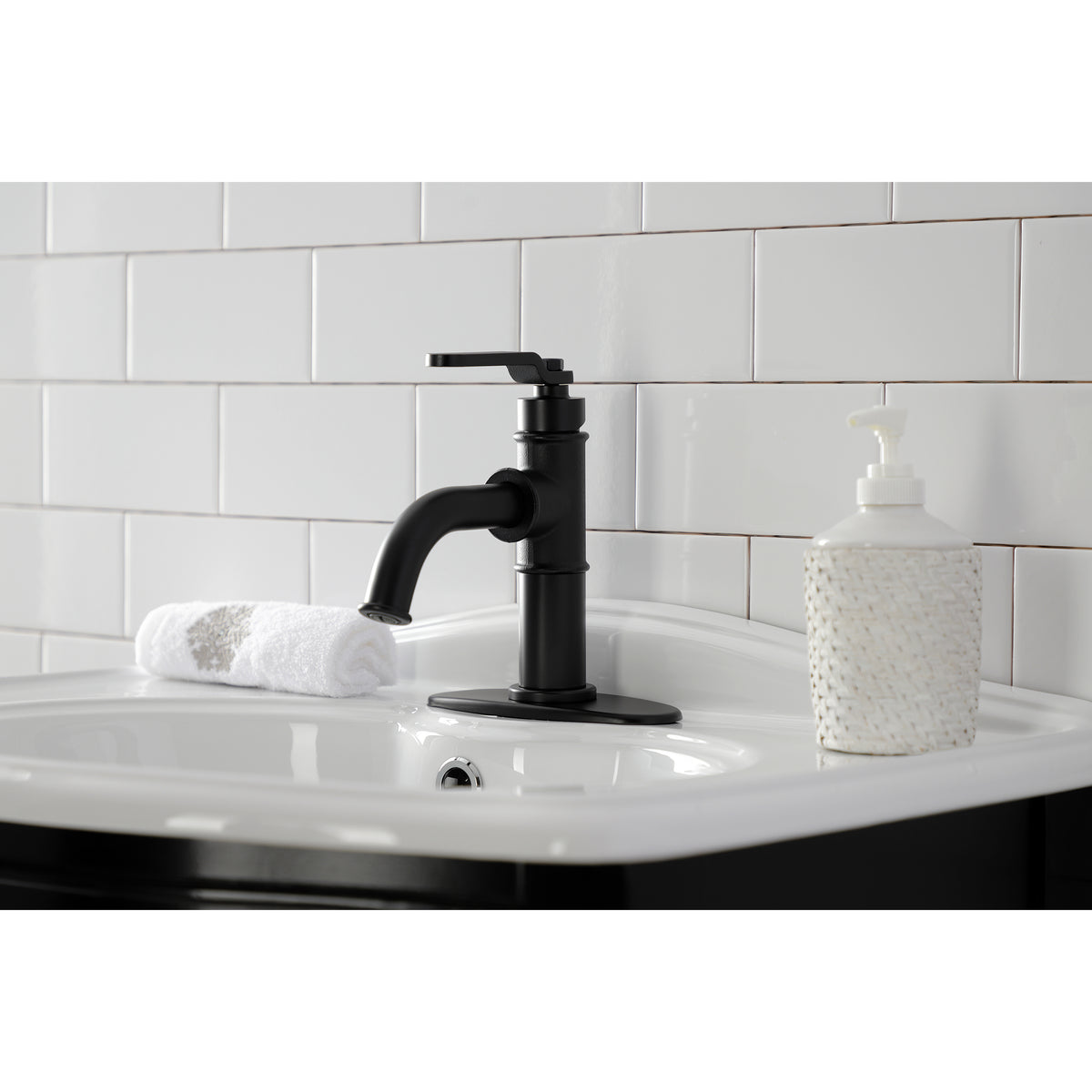 Kingston Brass KSD2828KL Whitaker Single-Handle Bathroom Faucet with Push Pop-Up