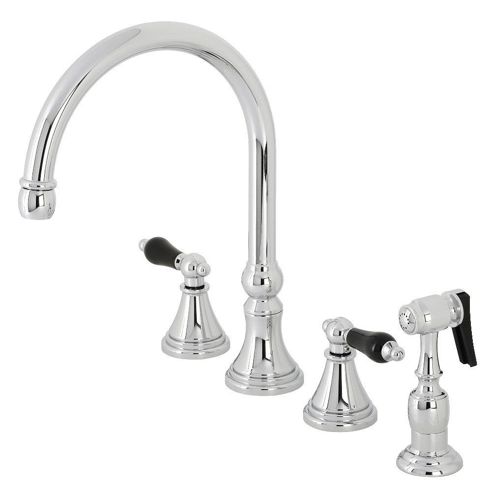 Kingston Brass KS2792PKLBS Duchess Widespread Kitchen Faucet with Brass Sprayer