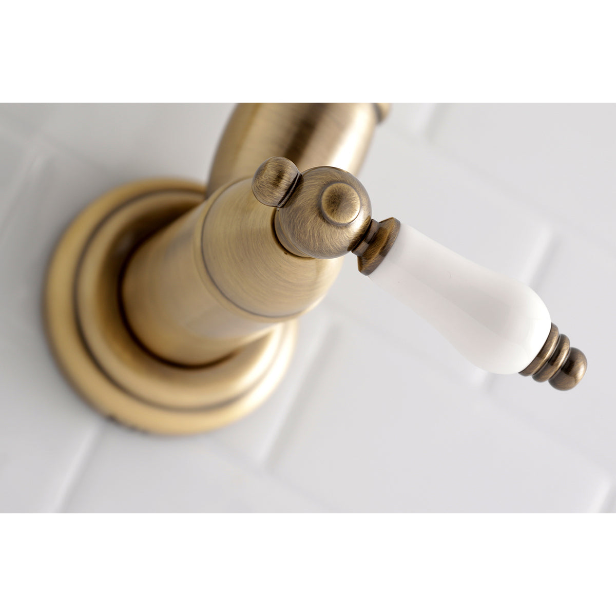 Kingston Brass KS3106PL Restoration Wall Mount Pot Filler Kitchen Faucet