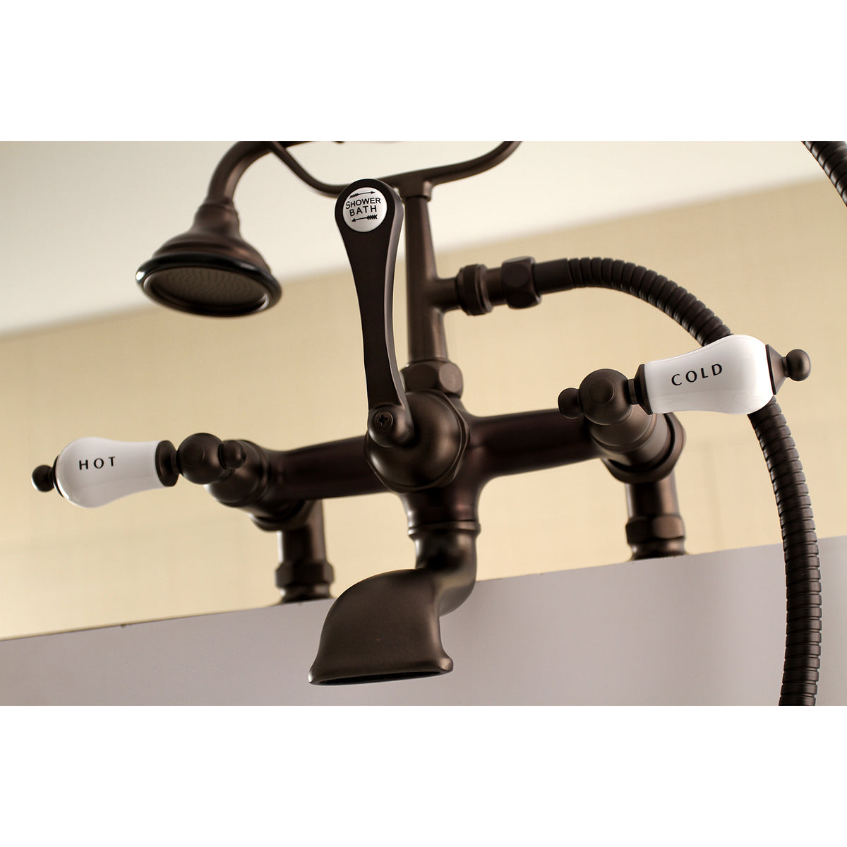 Aqua Vintage 7-Inch Tub Faucet with Hand Shower