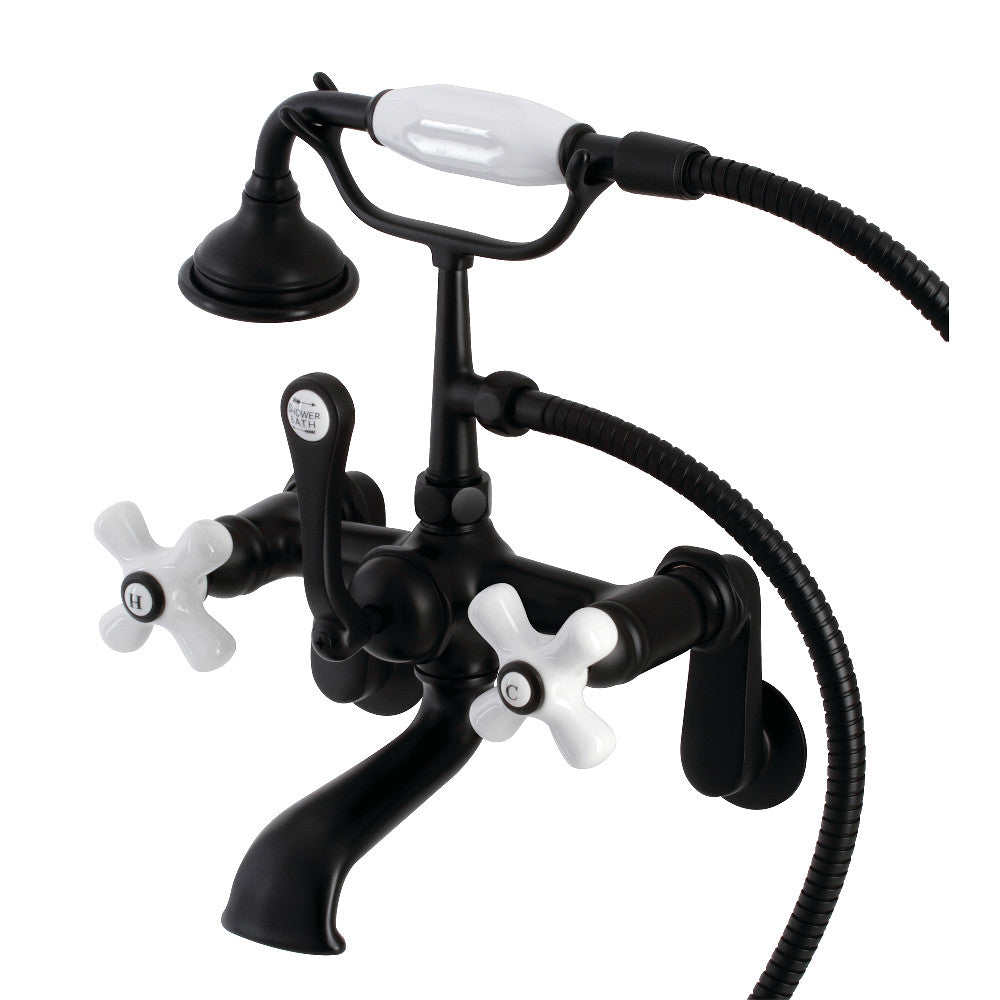 Aqua Vintage Wall Mount Tub Faucet with Hand Shower