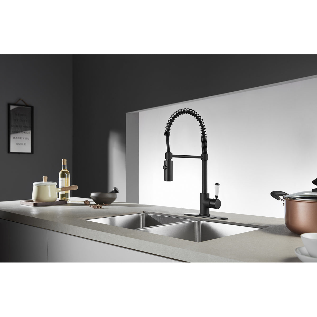 Gourmetier LS8777DPL Paris Single-Handle Pre-Rinse Kitchen Faucet