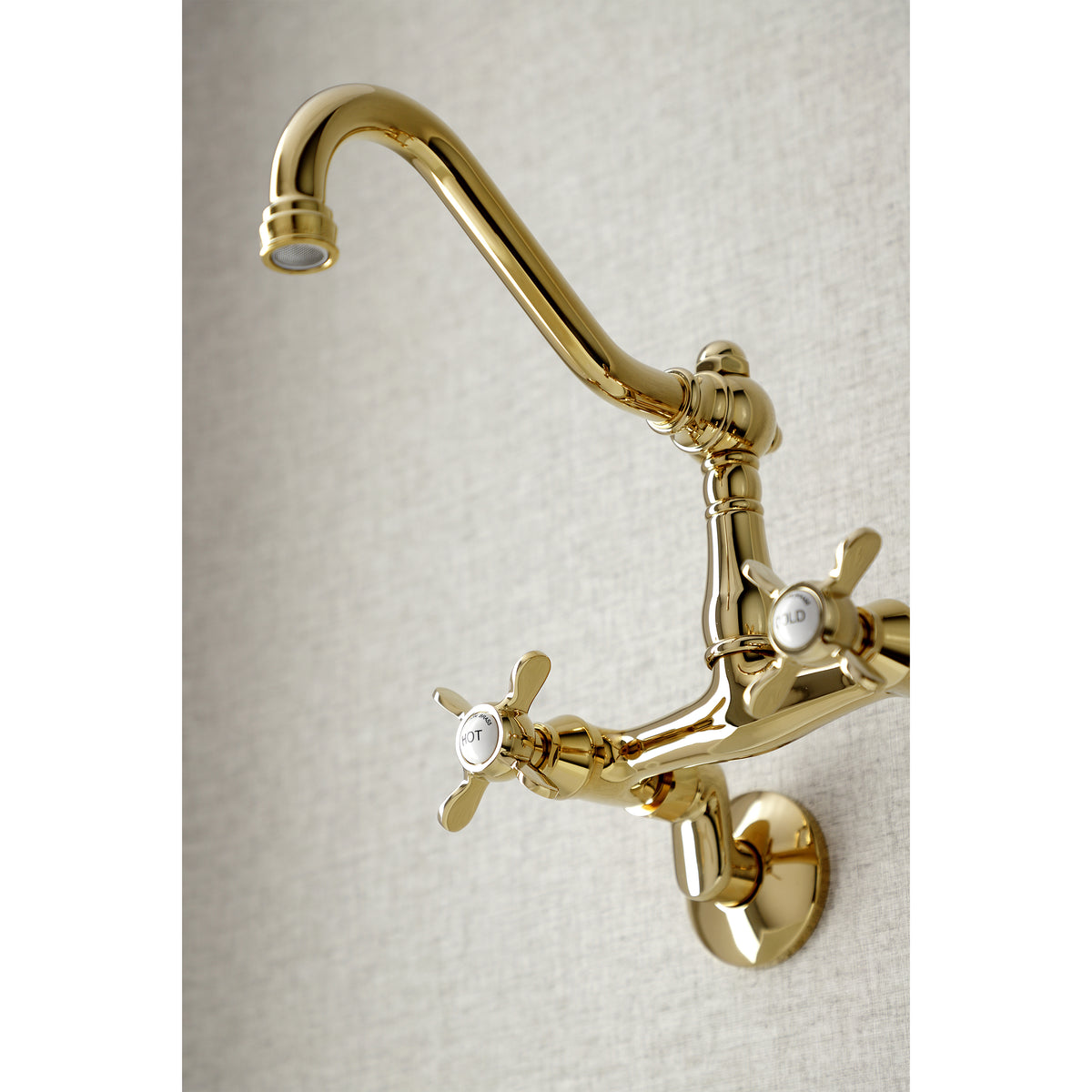 Kingston Brass KS3228BEX 6-Inch Adjustable Center Wall Mount Kitchen Faucet