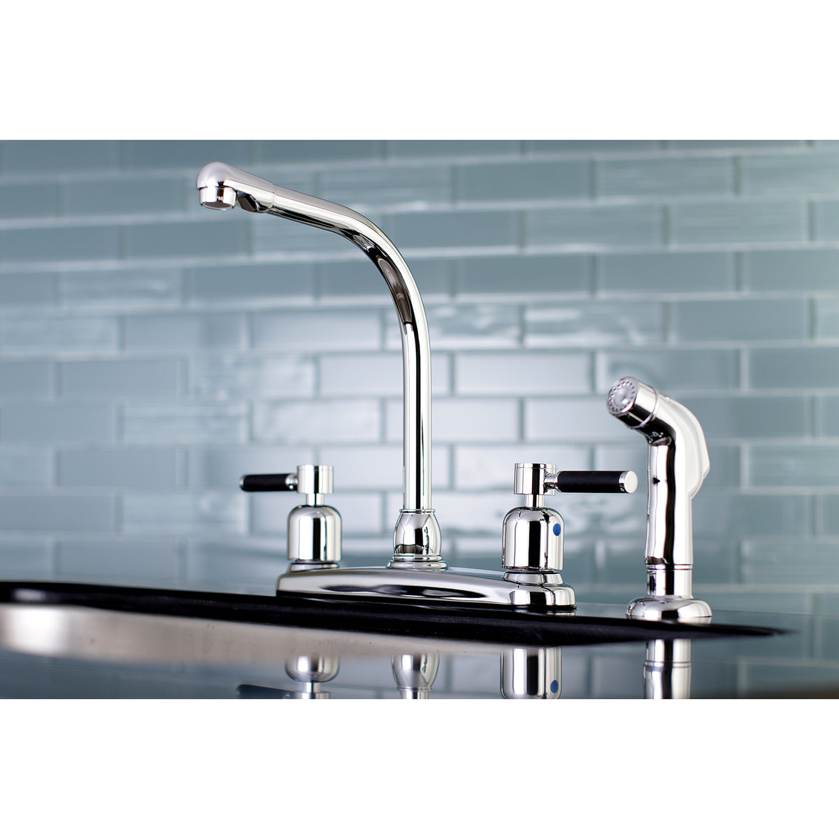 Kingston Brass FB755DKLSP Kaiser 8-Inch Centerset Kitchen Faucet with Sprayer