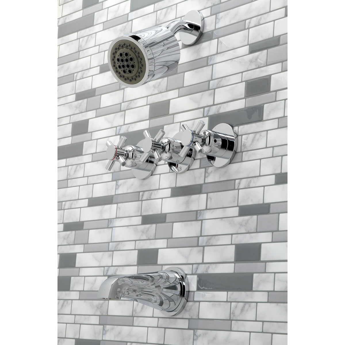 Concord Three-Handle Tub and Shower Faucet