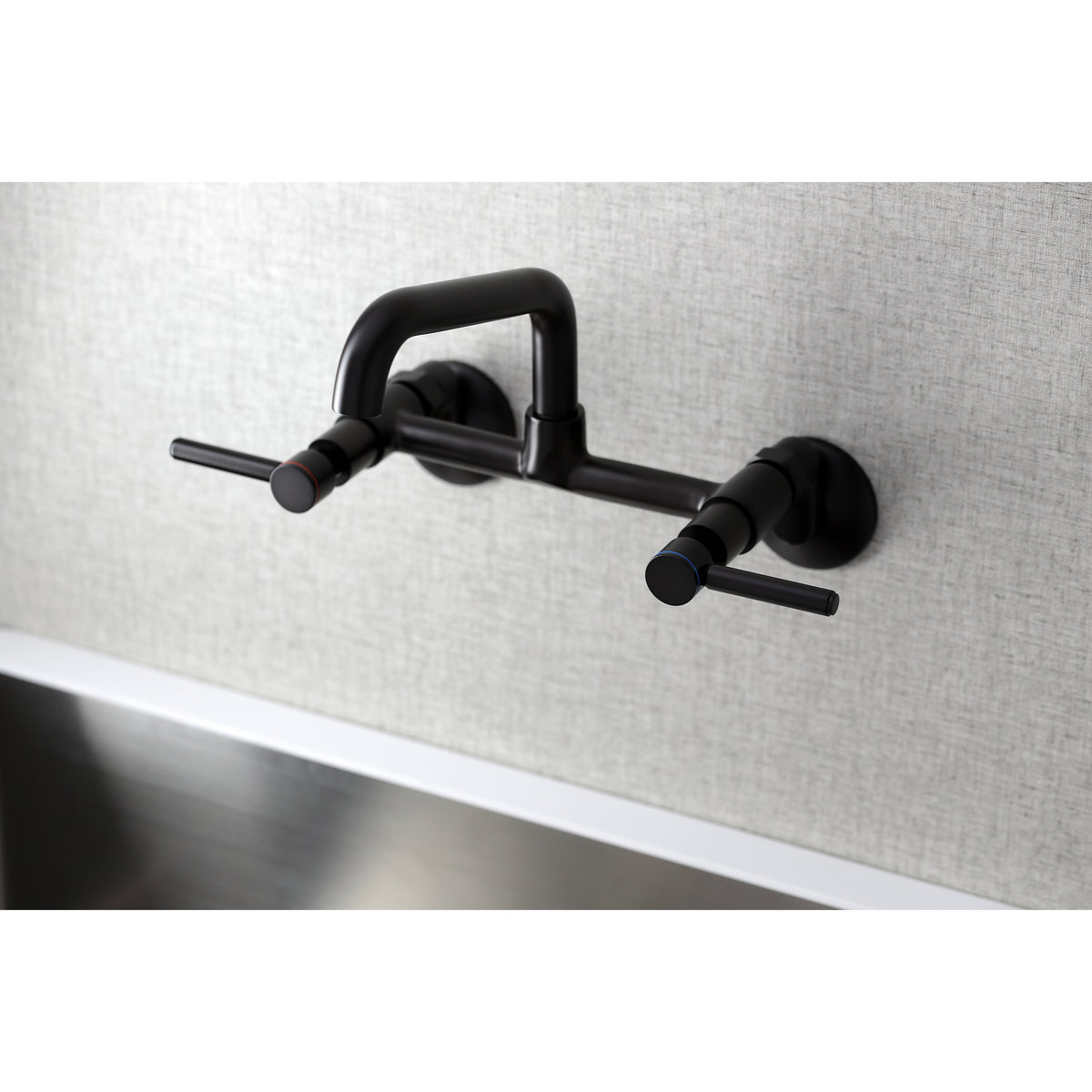 Kingston Brass KS823PN Concord Two-Handle Wall-Mount Kitchen Faucet