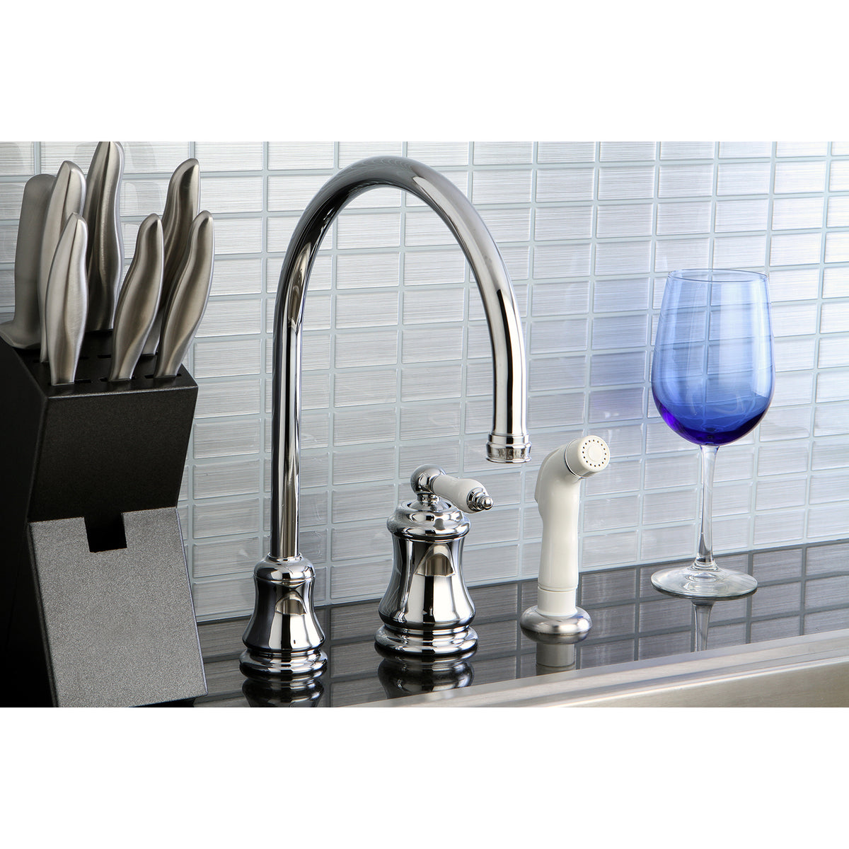 Kingston Brass KS3818PL Widespread Kitchen Faucet