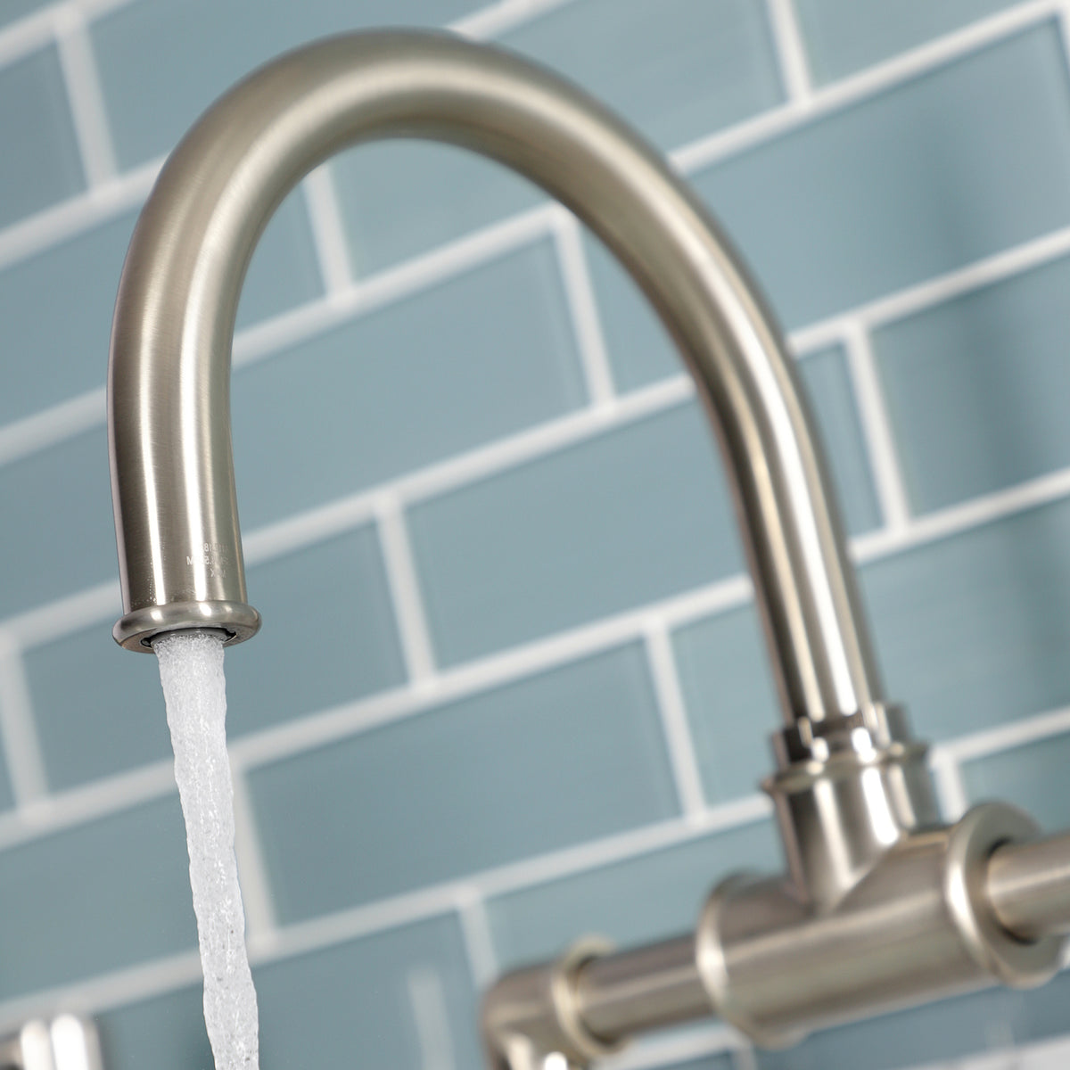 Kingston Brass KS217RXVN Belknap Industrial Style Wheel Handle Bridge Bathroom Faucet with Pop-Up Drain