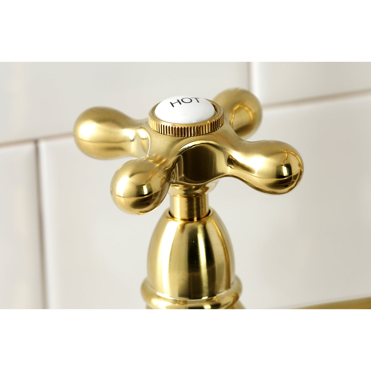Kingston Brass KS1270AXBS Heritage Bridge Kitchen Faucet with Brass Sprayer