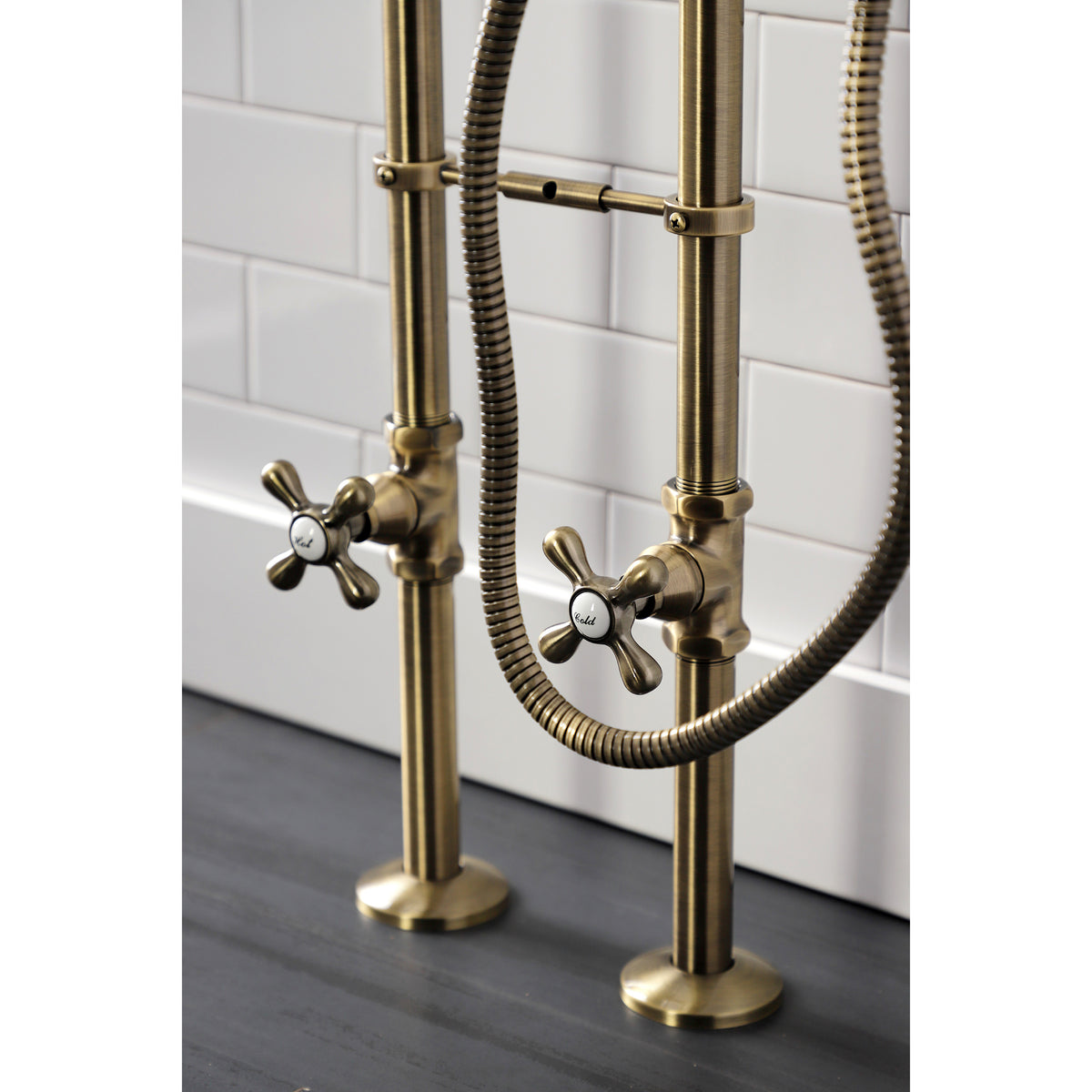 Kingston Freestanding Clawfoot Tub Faucet Package with Supply Line