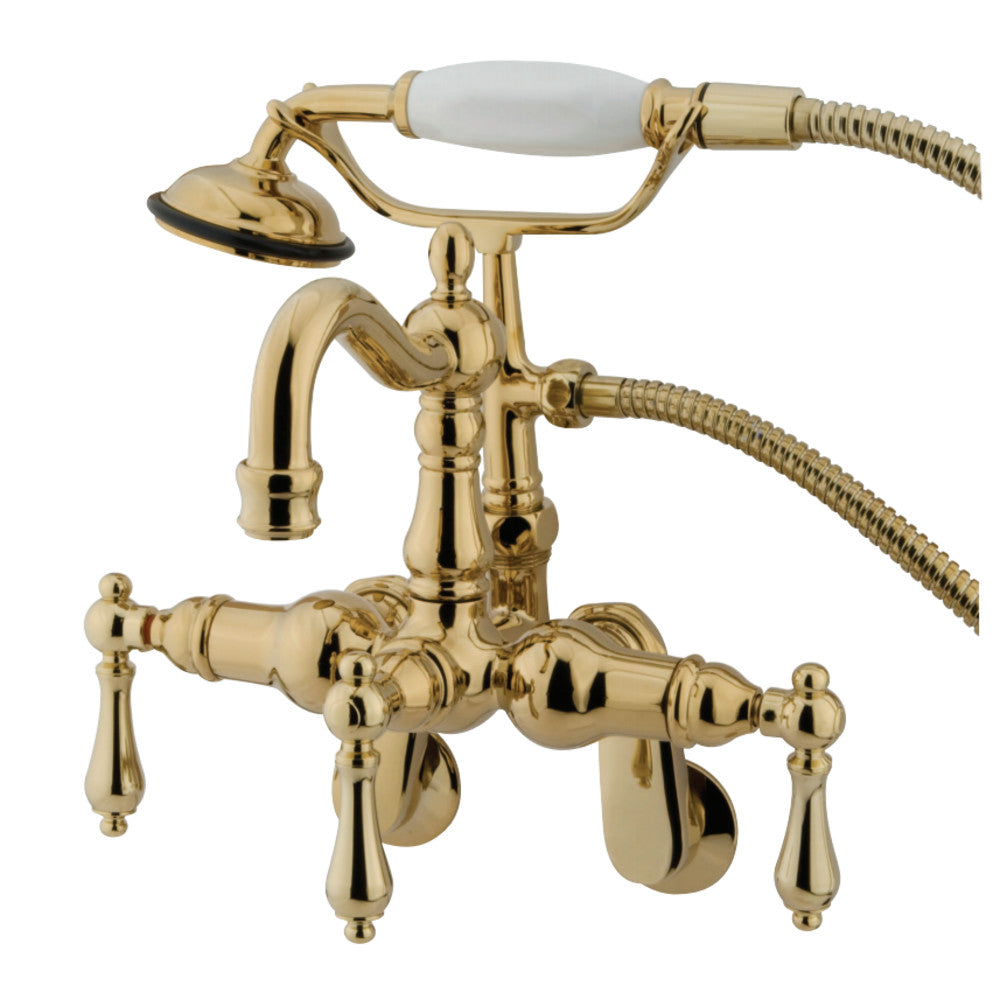 Vintage Adjustable Center Wall Mount Tub Faucet with Hand Shower
