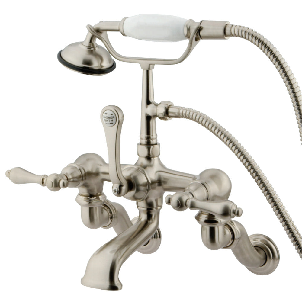 Vintage Adjustable Center Wall Mount Tub Faucet with Hand Shower