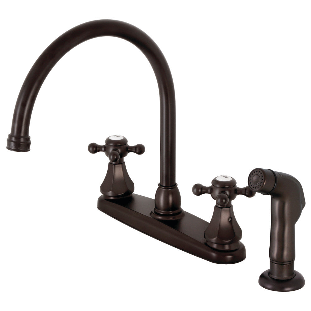 Kingston Brass KB4721BXSP Metropolitan Two-Handle Centerset Kitchen Faucet with Side Sprayer