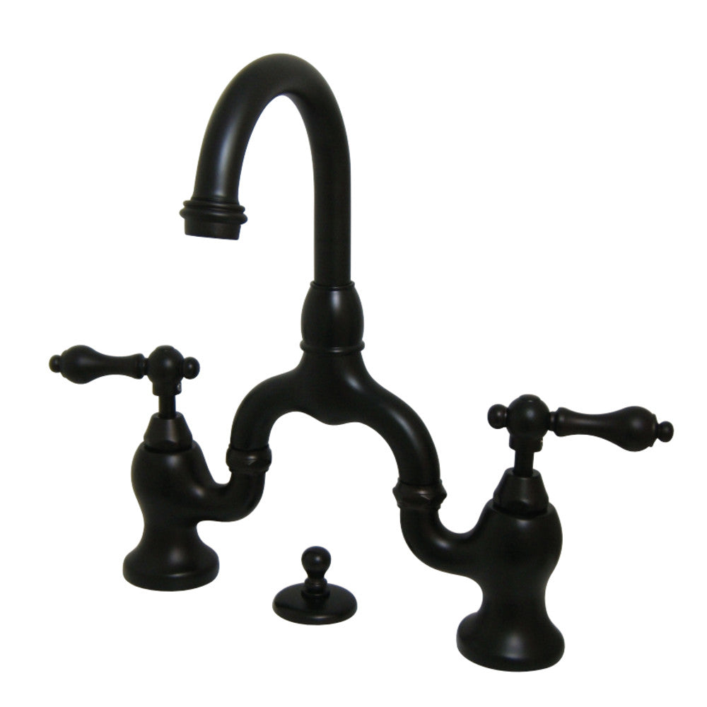 Kingston Brass KS7995AL English Country Bridge Bathroom Faucet with Brass Pop-Up