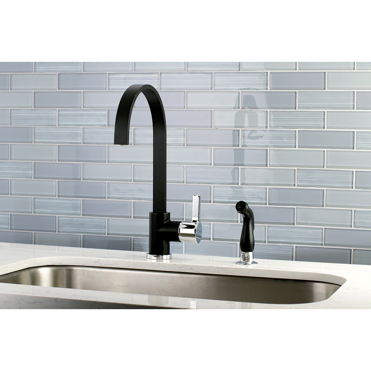 Gourmetier LS8713CTLSP Continental Single-Handle Kitchen Faucet with Side Sprayer