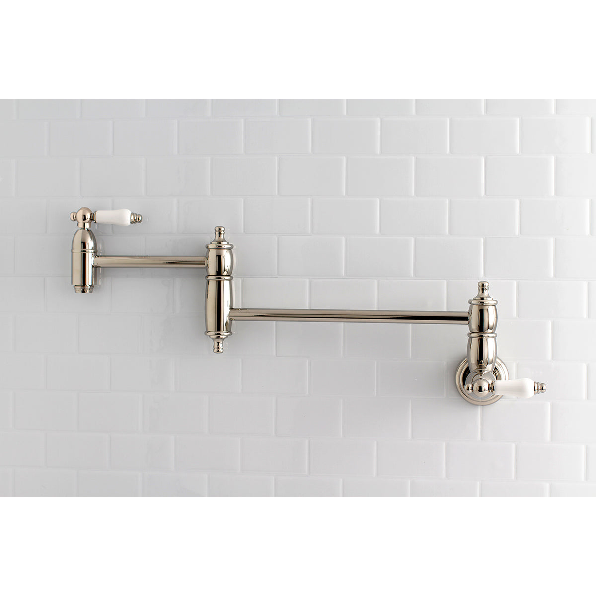 Kingston Brass KS3106PL Restoration Wall Mount Pot Filler Kitchen Faucet