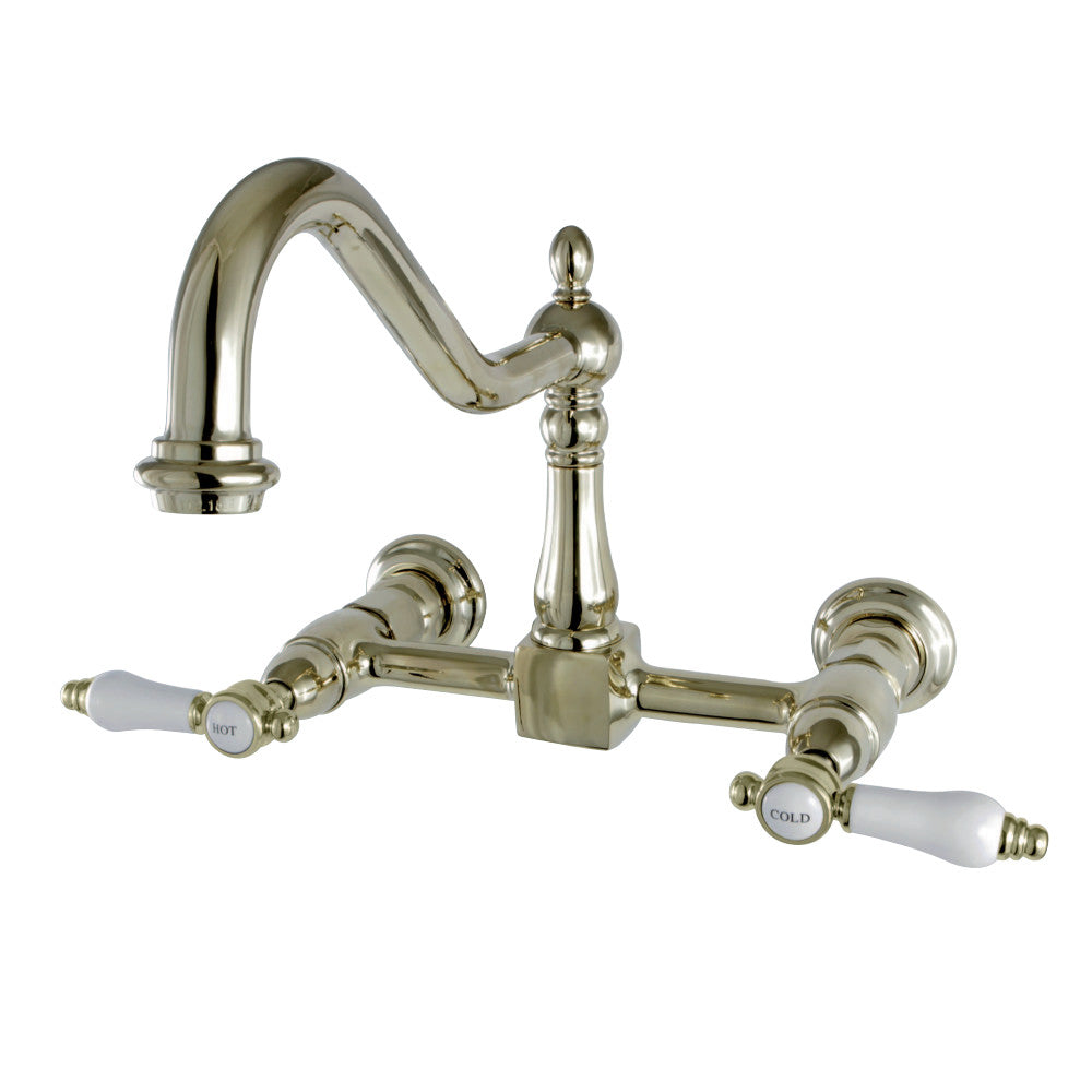 Kingston Brass KS1240BPL Bel-Air Wall Mount Bridge Kitchen Faucet