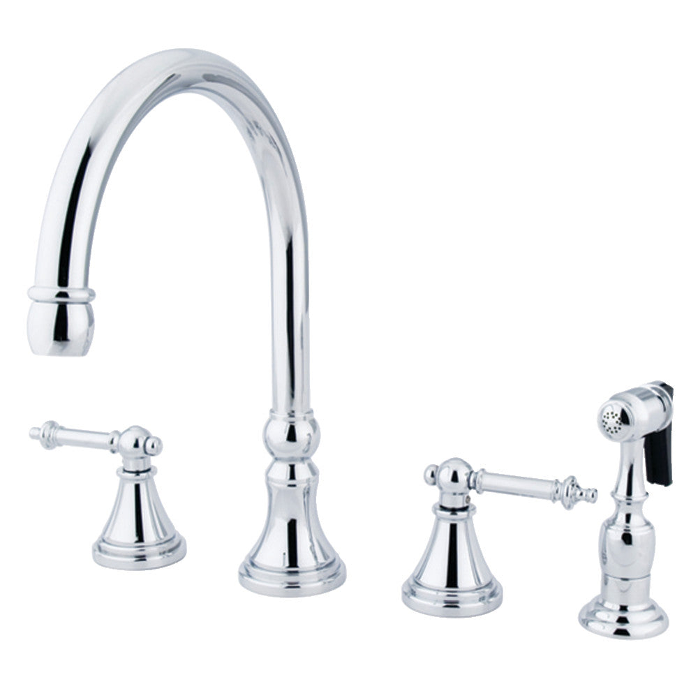 Kingston Brass KS2791TLBS Templeton Widespread Kitchen Faucet
