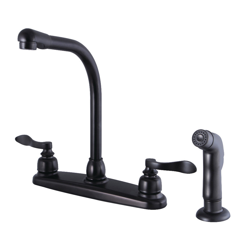 Kingston Brass FB758NFLSP NuWave French 8-Inch Centerset Kitchen Faucet with Sprayer