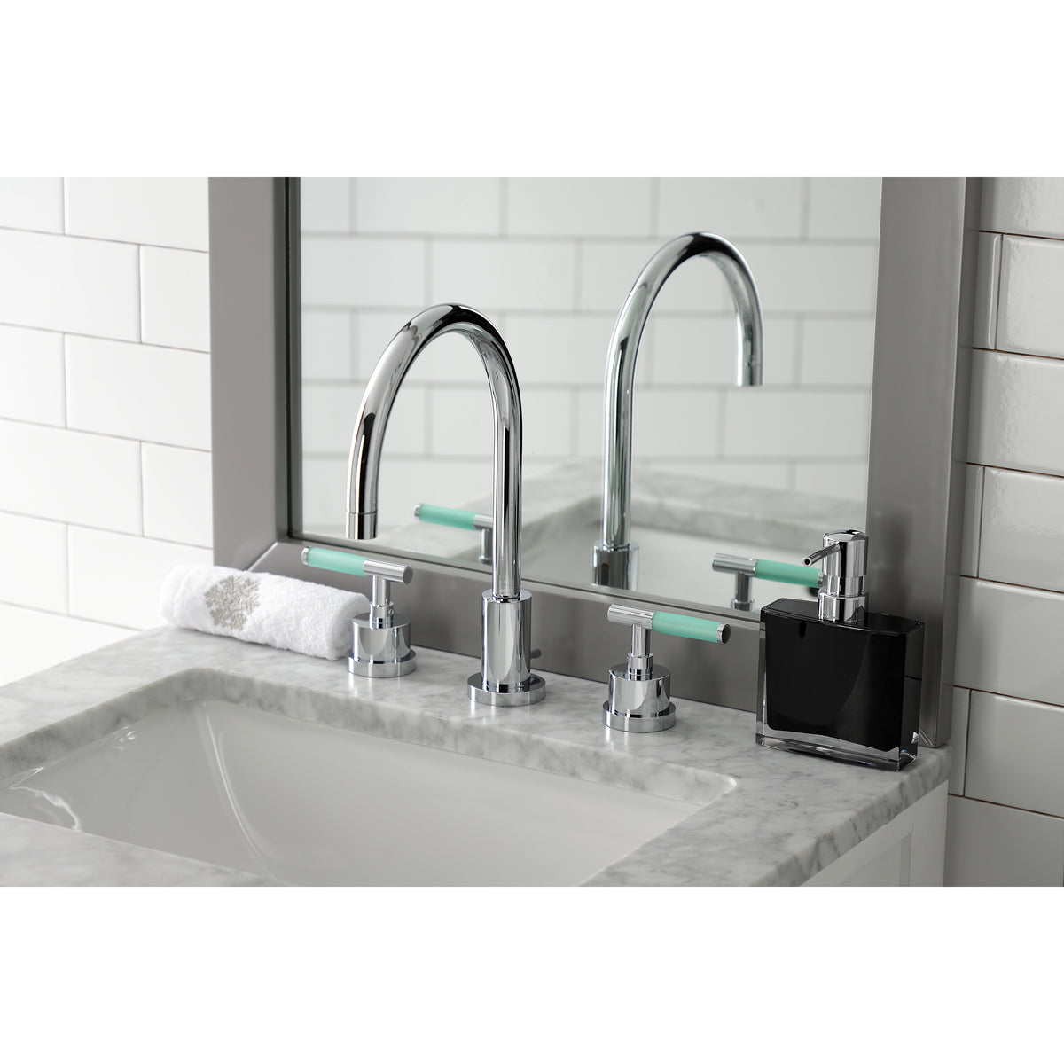 Kingston Brass KS8928CKL Kaiser Widespread Bathroom Faucet with Brass Pop-Up