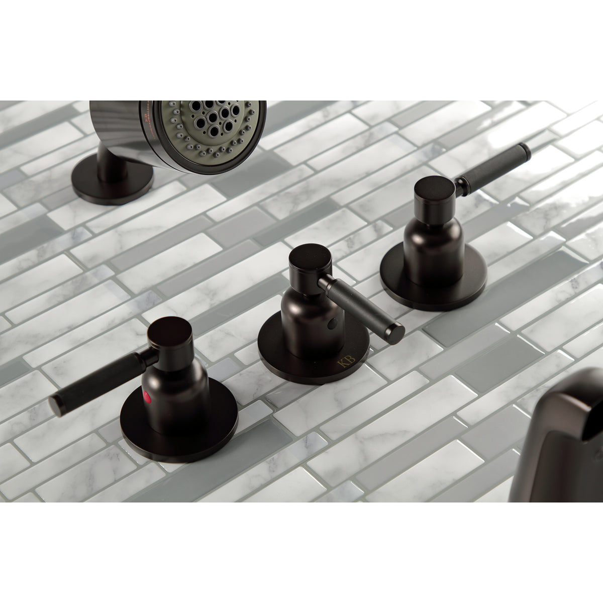 Kaiser Three-Handle Tub and Shower Faucet