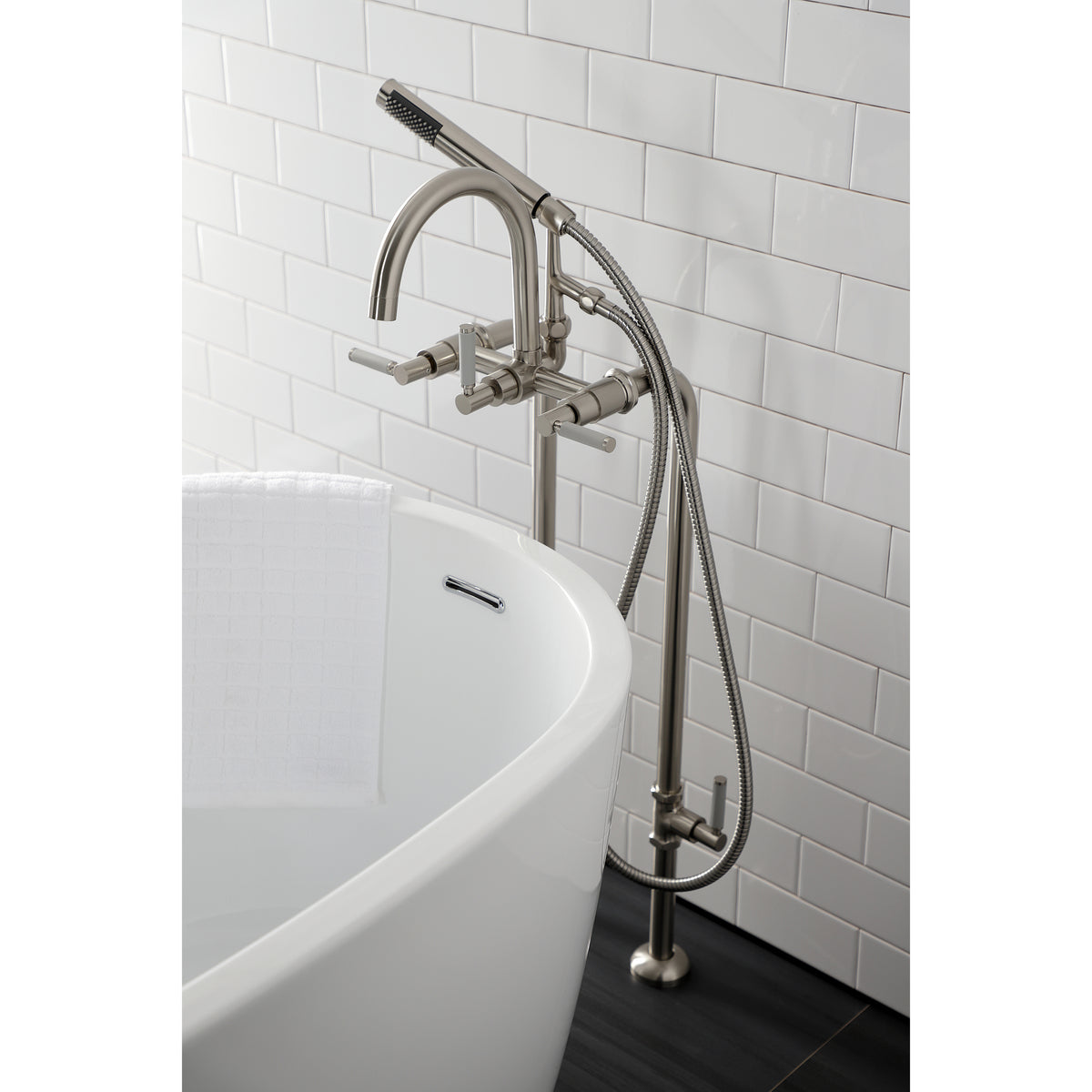 Aqua Vintage Concord Freestanding Tub Faucet with Supply Line, Stop Valve