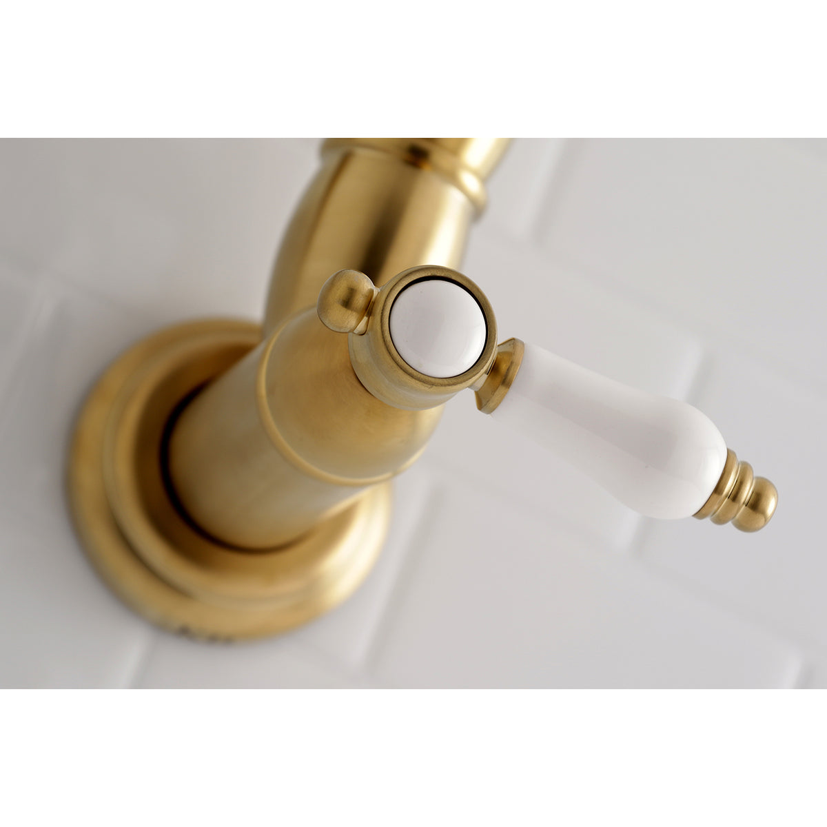Kingston Brass KS3106BPL Bel-Air Wall Mount Pot Filler Kitchen Faucet