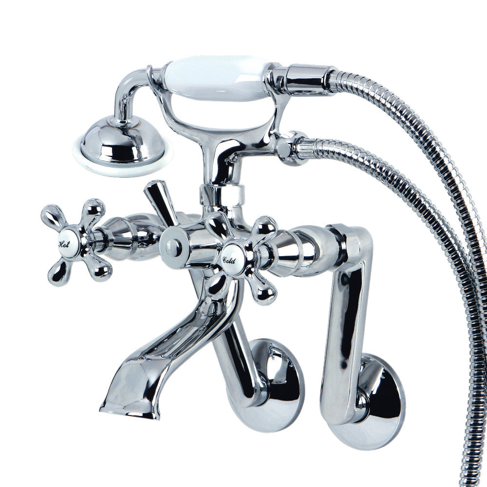Kingston Tub Wall Mount Clawfoot Tub Faucet with Hand Shower