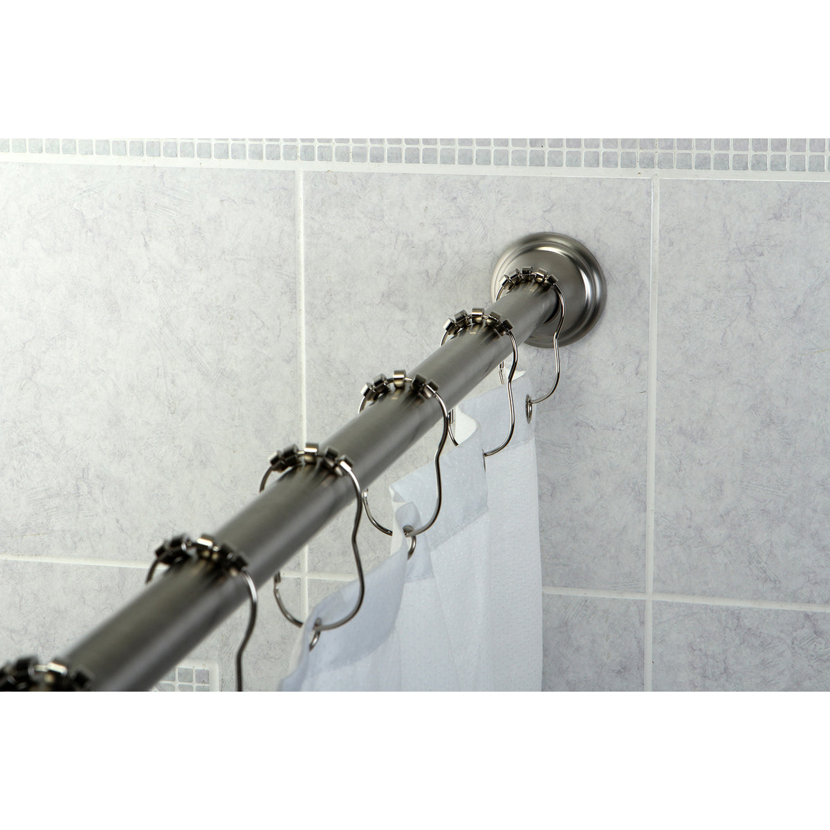 Kingston Brass Americana 72&quot; Tension Shower Rod with Decorative Flange