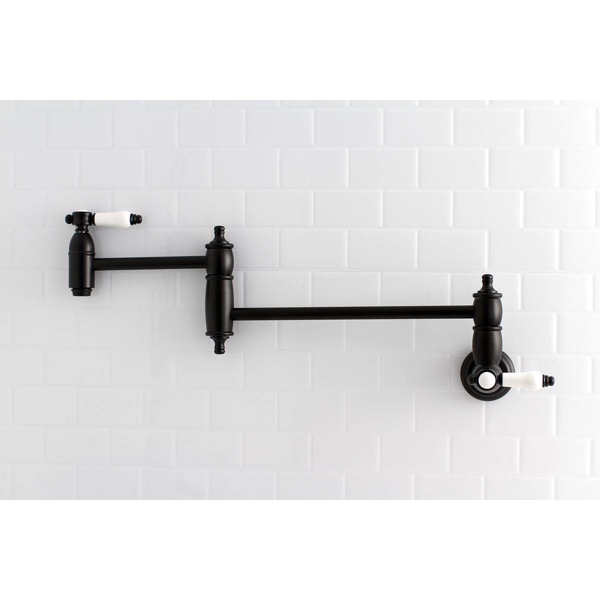 Kingston Brass KS3106BPL Bel-Air Wall Mount Pot Filler Kitchen Faucet