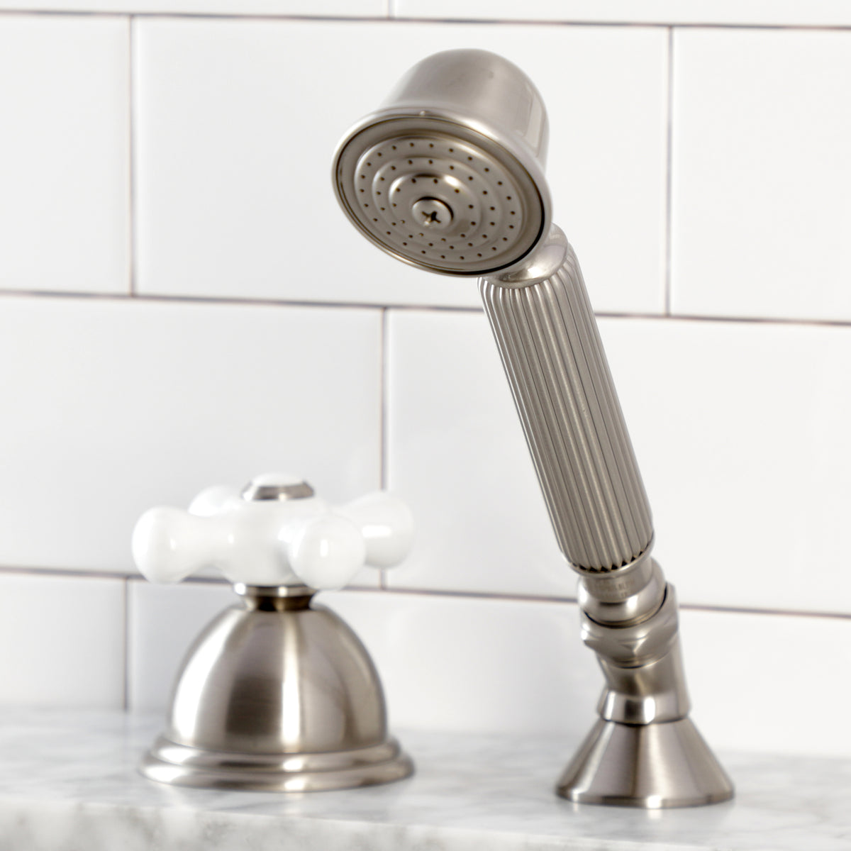 Kingston Brass Deck Mount Hand Shower with Diverter for Roman Tub Faucet
