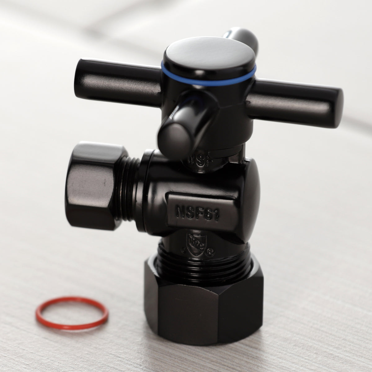 Kingston Brass Concord 5/8&quot; x 3/8&quot; O.D. Comp, Quarter Turn Angle Stop Valve