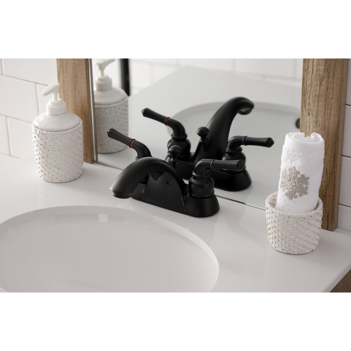 Kingston Brass KB2622B Naples 4 in. Centerset Bathroom Faucet