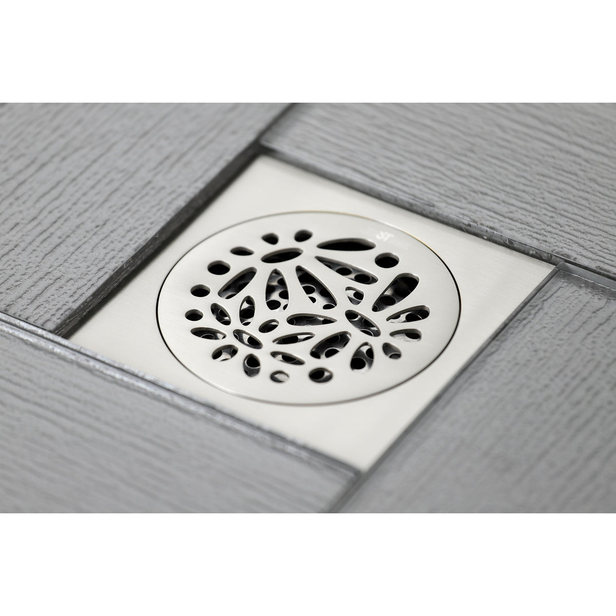 Kingston Brass Watercourse Floral 4&quot; Square Grid Shower Drain