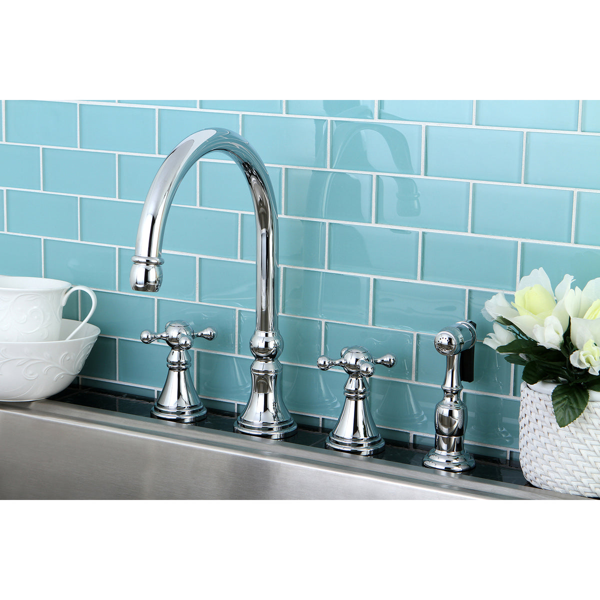 Kingston Brass KS2795KXBS Widespread Kitchen Faucet