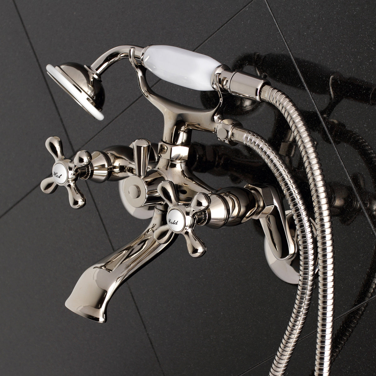 Kingston Wall Mount Clawfoot Tub Faucet with Hand Shower