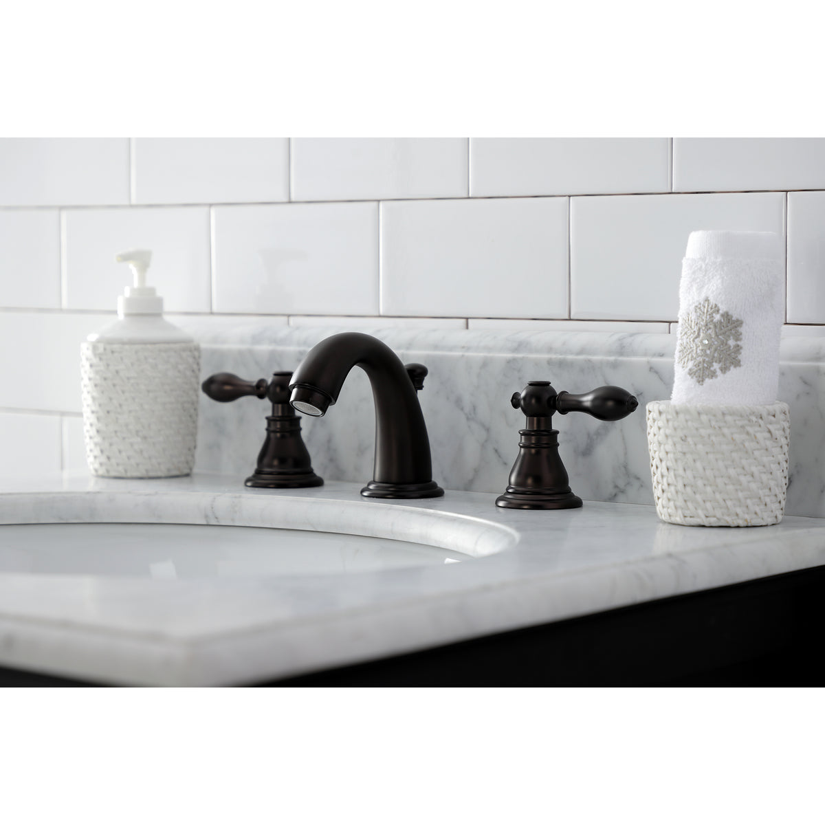 Kingston Brass KB915ACL American Classic Widespread Bathroom Faucet with Retail Pop-Up