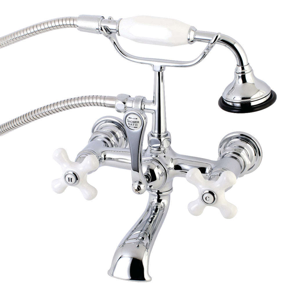 Aqua Vintage 7-Inch Wall Mount Tub Faucet with Hand Shower