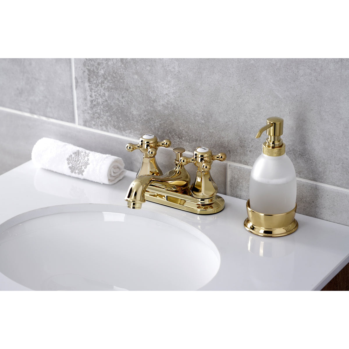 Kingston Brass KB608BX Metropolitan 4 in. Centerset Bathroom Faucet with Pop-Up Drain