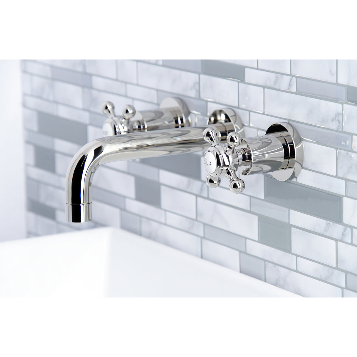 Kingston Brass KS8121BX Metropolitan 2-Handle 8 in. Wall Mount Bathroom Faucet